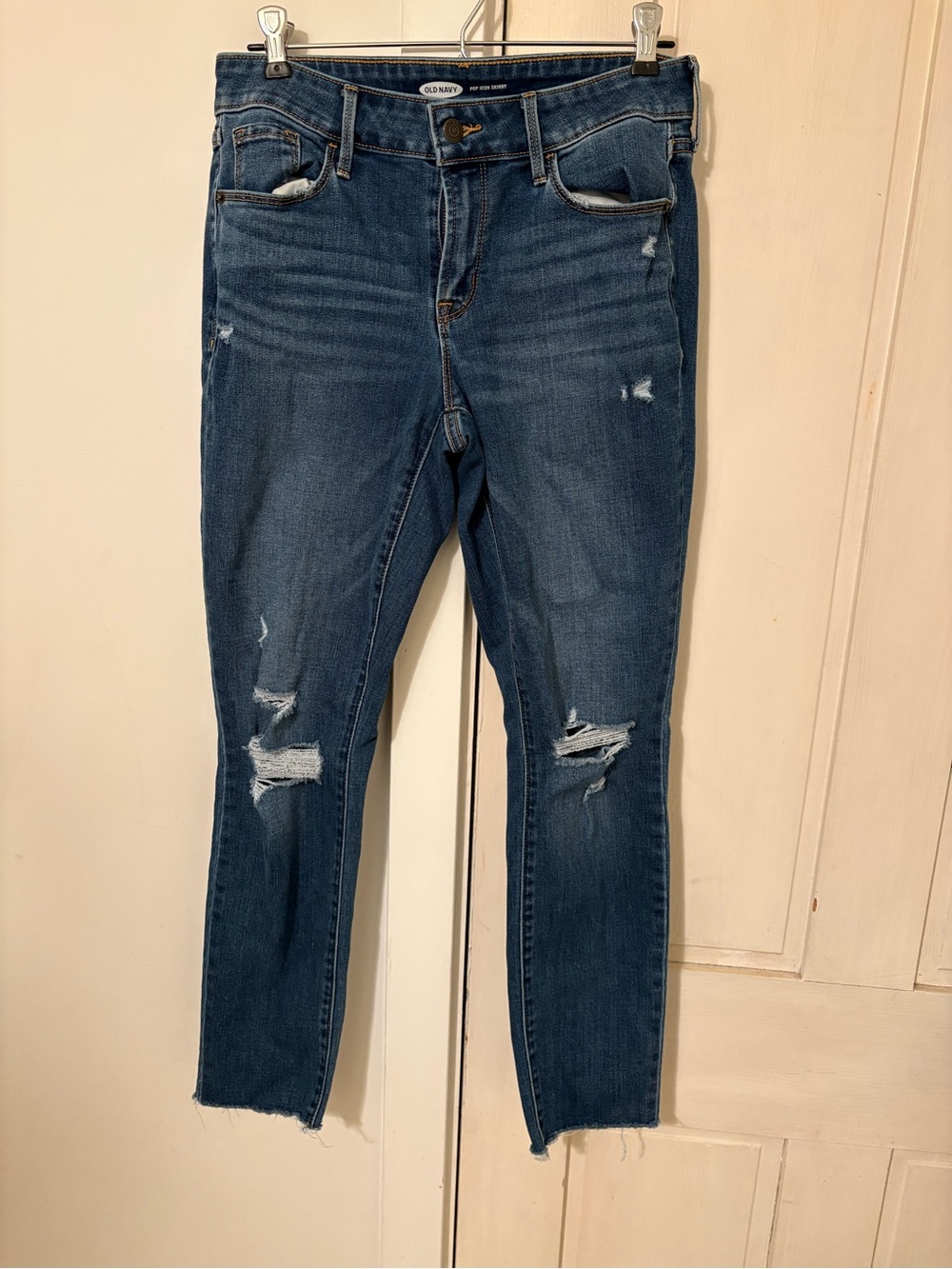 Old Navy Blue Distressed Skinny Jeans